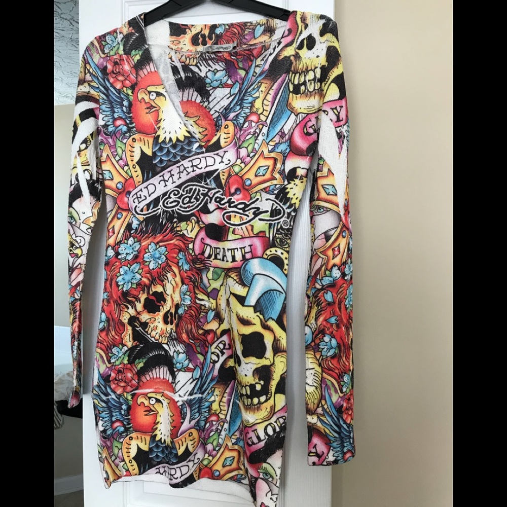 Ed Hardy Multi Graphix Dress